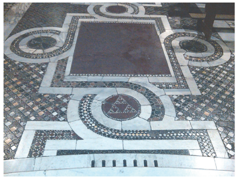 Sierpinski triangle pattern in 13th centry